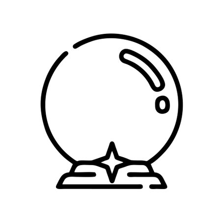 Crystal ball icon vector. A thin line sign. Isolated contour symbol illustrationのイラスト素材