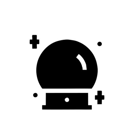 Magic ball black icon, concept illustration, vector flat symbol, glyph sign.のイラスト素材