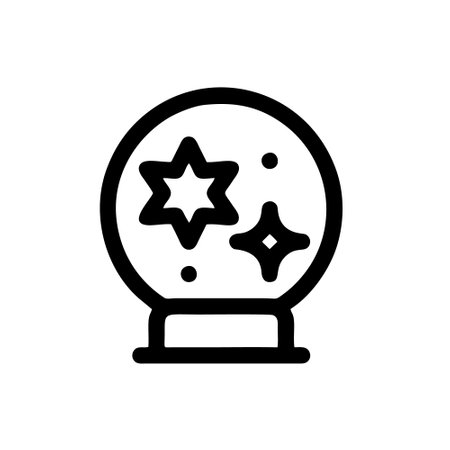 Magic ball icon vector. A thin line sign. Isolated contour symbol illustrationのイラスト素材