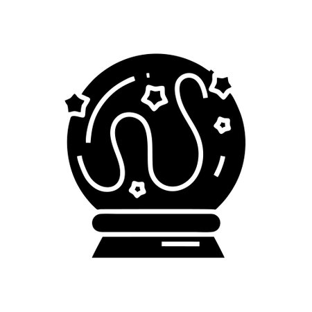 Magic ball black icon, concept illustration, vector flat symbol, glyph sign.のイラスト素材