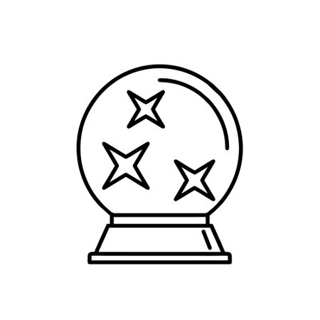 Crystal ball line icon, concept sign, outline vector illustration, linear symbol.のイラスト素材