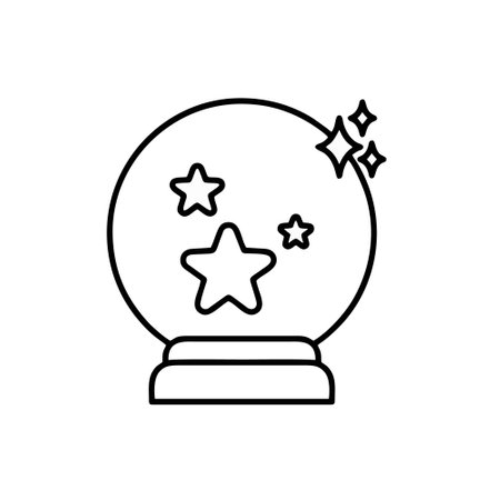 Magic crystal ball line icon, concept illustration, outline symbol, vector sign, linear symbol.のイラスト素材