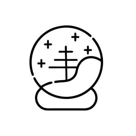 Crystal ball line icon, concept illustration, outline symbol, vector sign, linear symbol.のイラスト素材