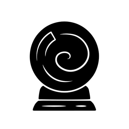 Crystal ball black icon, concept illustration, vector flat symbol, glyph sign.のイラスト素材
