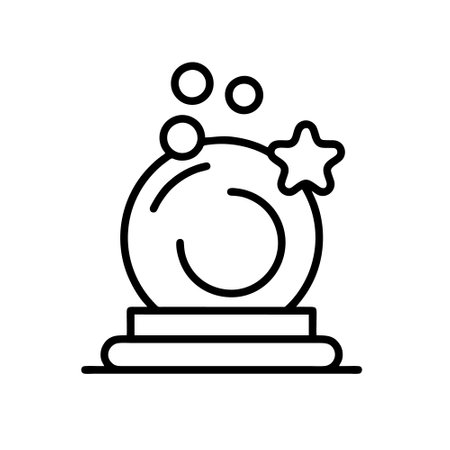 Magic ball line icon, concept illustration, outline symbol, vector sign, linear symbol.のイラスト素材
