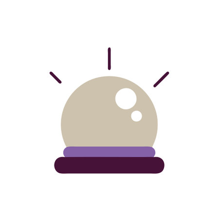 Magic crystal ball icon in flat color style. Alarm light symbolのイラスト素材