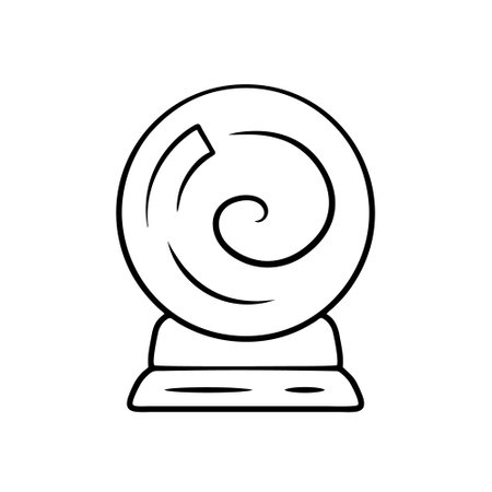crystal ball icon over white background, line style, vector illustrationのイラスト素材