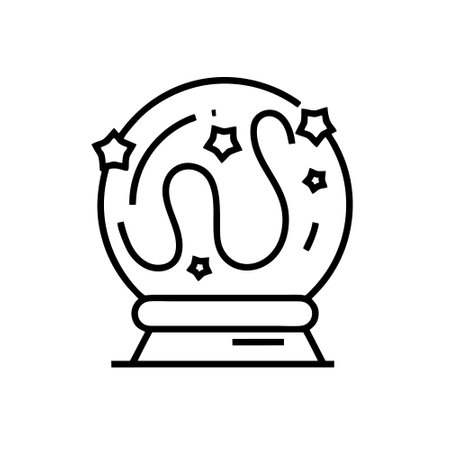 Magic ball line icon, concept illustration, outline symbol, vector sign, linear symbol.のイラスト素材