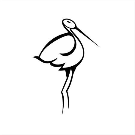 stork vector icon on white background. Stork vector icon.のイラスト素材