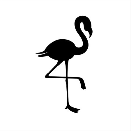 Flamingo icon. Silhouette of flamingo. Vector illustrationのイラスト素材