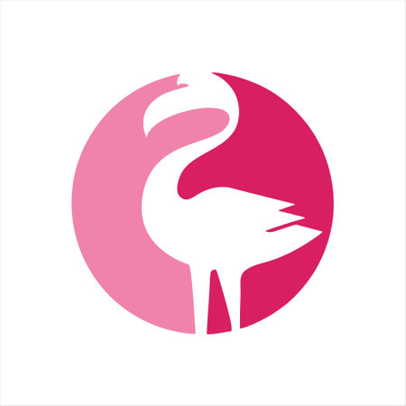 Flamingo icon vector design template. Flamingo symbol.のイラスト素材