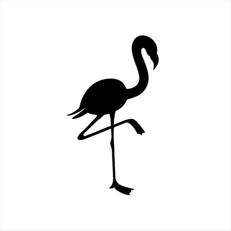 Flamingo icon. Silhouette of a flamingo. Vector illustrationのイラスト素材