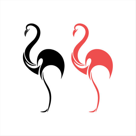 Flamingo logo design vector template. Creative flamingo symbol.のイラスト素材