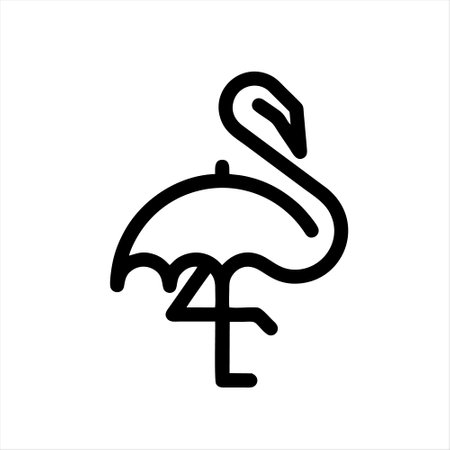Flamingo icon, flamingo vector icon, flamingo logoのイラスト素材