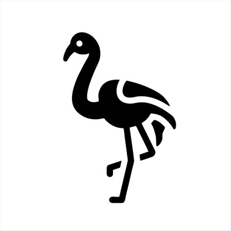 Flamingo bird icon. Vector illustration isolated on white background.のイラスト素材