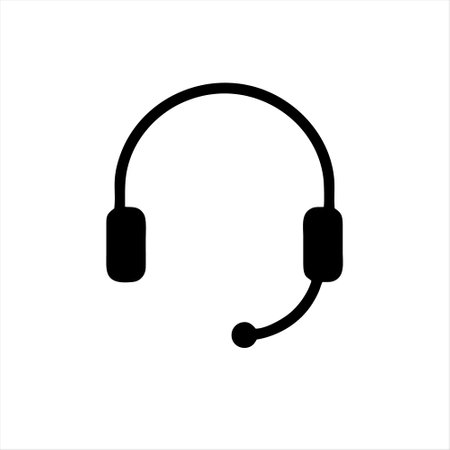 Headphone vector icon. Call center, support, customer service.のイラスト素材