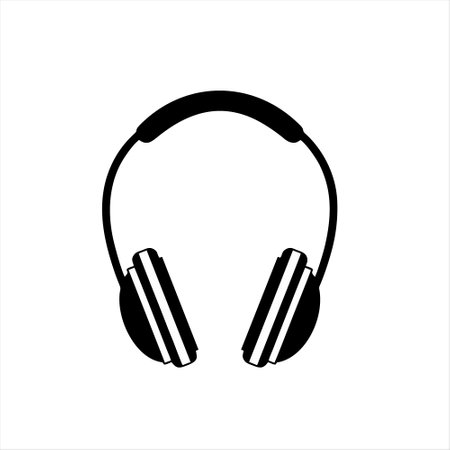 Headphones icon on white background. Vector illustration. Eps 10.のイラスト素材
