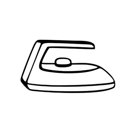 iron icon over white background, line style, vector illustratonのイラスト素材