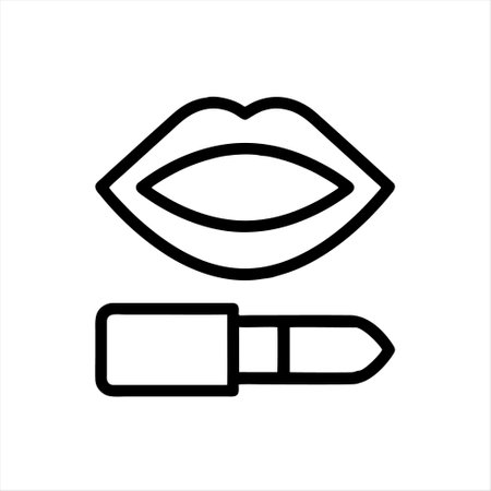 Lipstick line icon. Lipstick vector icon. Lipstick outline iconのイラスト素材