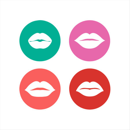 Lips icon set. Vector illustration. Flat design style eps 10のイラスト素材