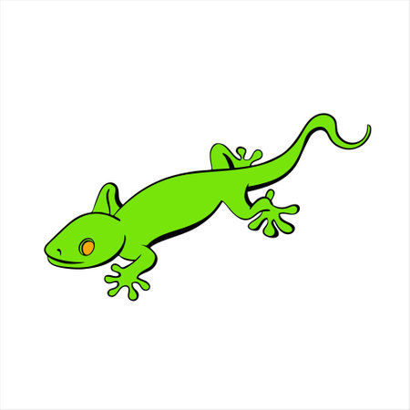 Lizard vector icon. Vector illustration of a lizard on a white background.のイラスト素材