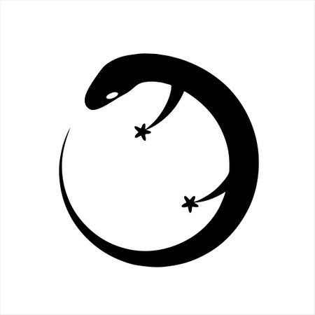 black snake on a white background, vector illustration, eps 10のイラスト素材