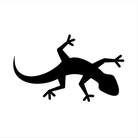 Lizard icon. Vector illustration. Silhouette of a lizard.のイラスト素材
