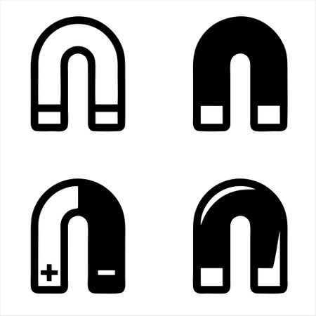 Vector horseshoe icon set. Black horseshoe icon.のイラスト素材