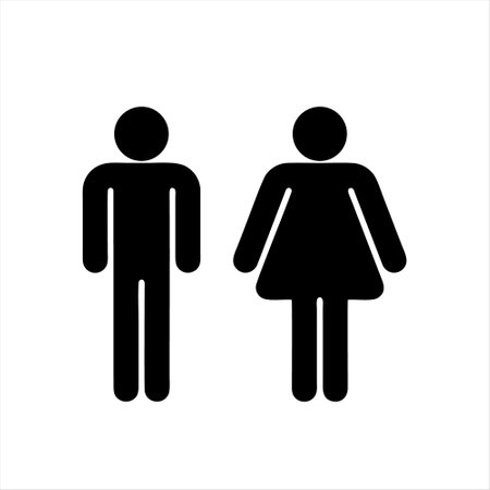Male and female toilet icon. Male and female toilet sign. Vector illustration.のイラスト素材