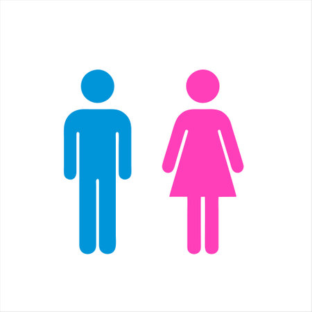 Male and female icon. Male and female sign. Vector illustration.のイラスト素材