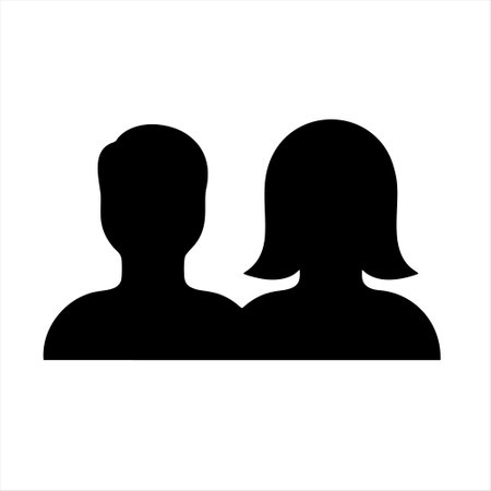 People Icon. Male and Female User Silhouette Isolated on White Backgroundのイラスト素材