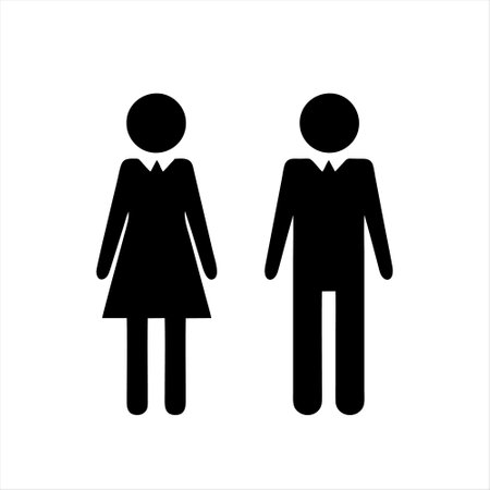 Male and female sign. Man and woman icon. Vector illustration.のイラスト素材