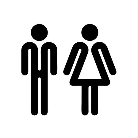 Icon of male and female toilet sign. Vector illustration. EPS 10のイラスト素材