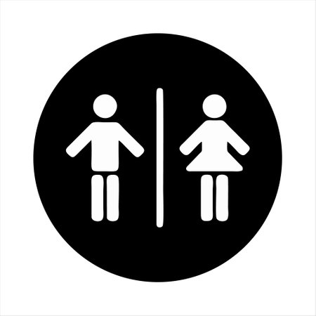 Male and female toilet sign icon, vector illustration. Flat design styleのイラスト素材