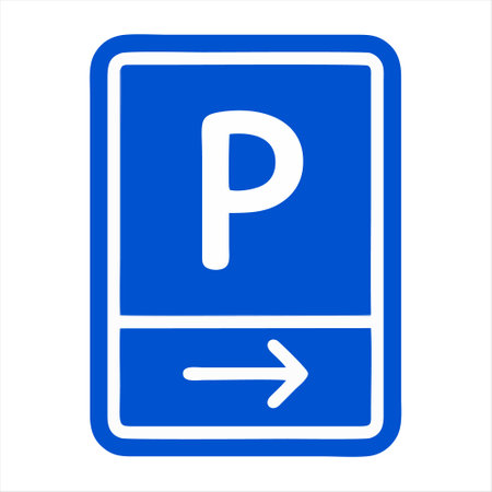 Parking sign icon. Parking symbol. Vector illustration. Blue icon.のイラスト素材