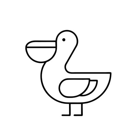 duck toy icon over white background, line style, vector illustrationのイラスト素材