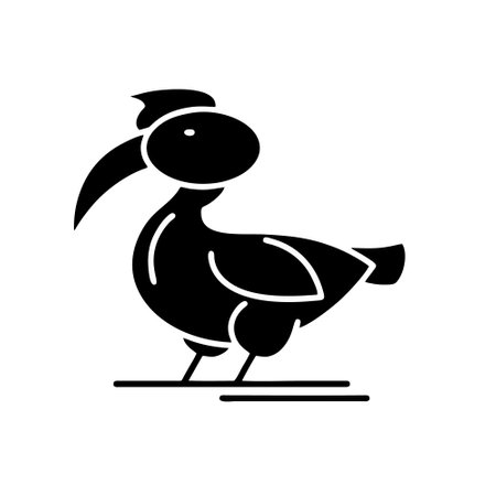 Parrot black icon, concept illustration, vector flat symbol, glyph sign.のイラスト素材