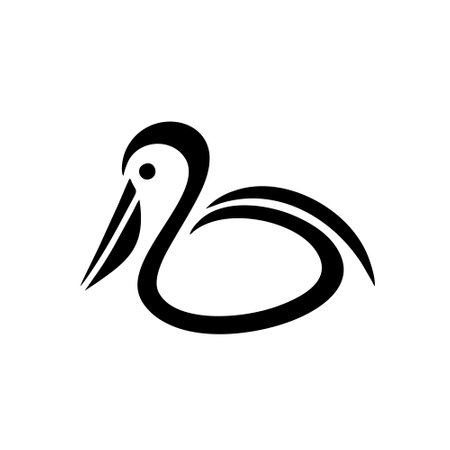 Pelican bird logo design vector template. Flamingo symbolのイラスト素材