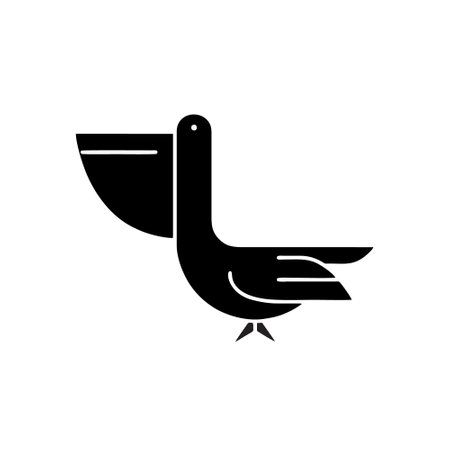 Pigeon black icon, concept illustration, vector flat symbol, glyph sign.のイラスト素材