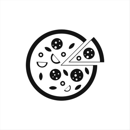 Pizza vector icon on white background. Pizza icon vector illustration.のイラスト素材