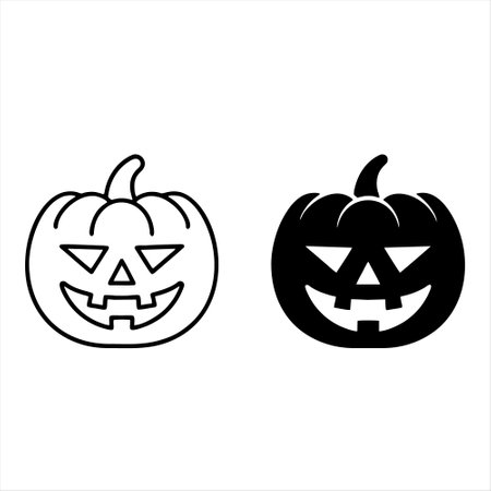 Halloween pumpkin icon. Vector illustration. Isolated on white background.のイラスト素材
