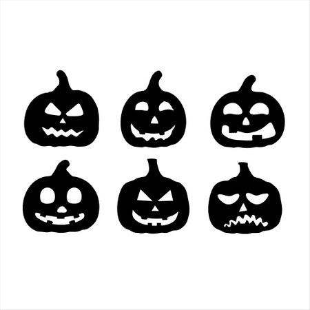 Halloween pumpkins icon isolated on white background. Vector illustration.のイラスト素材