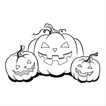 Halloween pumpkins. Vector illustration of a set of pumpkins.のイラスト素材