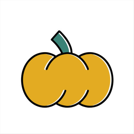pumpkin line color vector icon on white background for web and mobile appのイラスト素材
