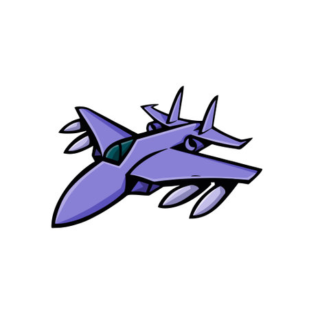 Fighter jet fighter icon. Vector illustration of a fighter jet.のイラスト素材
