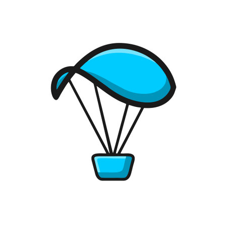 Parachute icon. Parachute vector icon on white backgroundのイラスト素材