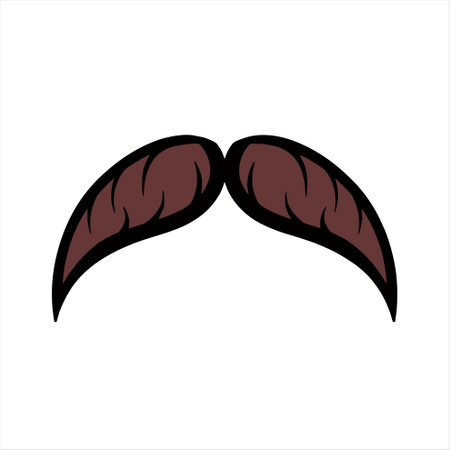 Mustache icon isolated on white background. Vector illustration. Eps 10.のイラスト素材