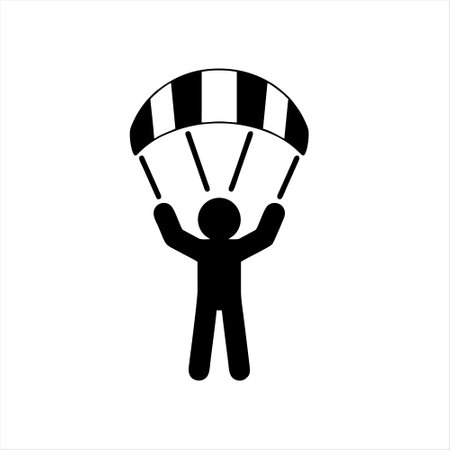 Parachutist icon. Parachutist icon on white backgroundのイラスト素材