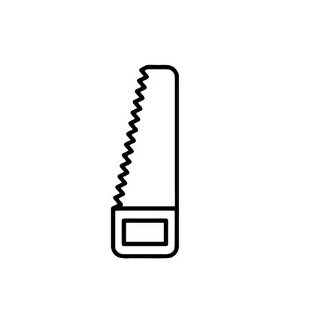 saw tool icon over white background, line detail style, vector illustrationのイラスト素材