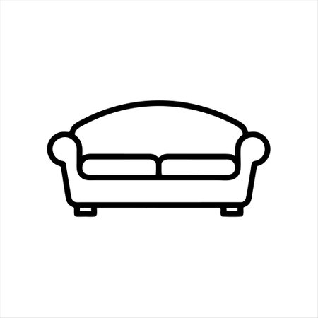Sofa line icon. Furniture symbol. Vector illustration.のイラスト素材